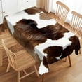 thumbnail image 1 of Cow Print Rectangle Tablecloth Brown White Cowhide Western Farmhouse Style Table Cloth for Kitchen Dining Tablecloths Table Cover Decor for Party Patio 60 x 84 Inch, 1 of 6