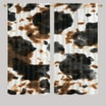 thumbnail image 1 of Cow Print Rod Pocket Blackout Curtains Animal Fur Skin Brown Black Cowhide Thermal Insulating Window Curtain Panels for Bedroom with Rod Pocket W42 x L63 Inch, 1 of 5