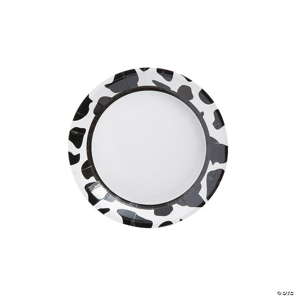 Cow Print Round Dessert Plates - 8 Count
