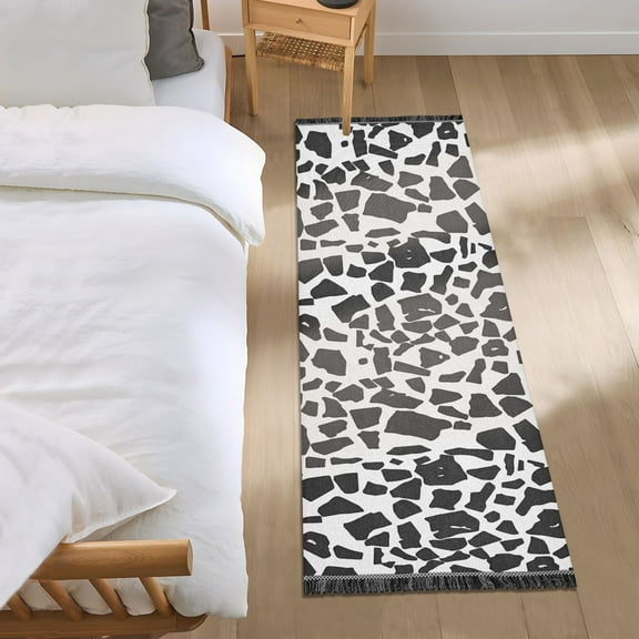 Cow Print Runner Area Rug 2x6 Soft Non-Slip Washable Bedside Carpet for Hallway Bedroom Living Room Home Decor