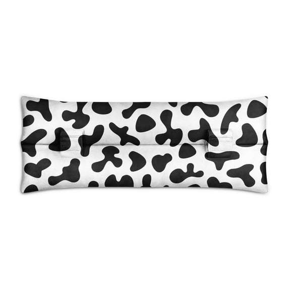 Cow Print Seat Belt Pillow for Post-Surgery Recovery Cute Farmhouse Design Mastectomy & Chemo Port Cushion, Black & White Cow Pattern (Country Style, Adjustable Straps)