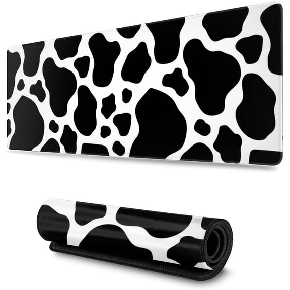 Cow Print Skin Gaming Mouse Pad Large XL Long Extended Pads Big Mousepad Keyboard Mouse Mat Desk Pad Home Office Decor Accessories for Computer Pc Laptop