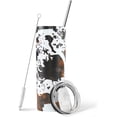 thumbnail image 1 of Cow Print Skinny Tumbler With Lid and Straw - 20 oz Insulated Stainless Steel Travel - Cup Cow Stuff Accessories Decor - Double Wall Coffee Mug - Birthday Gifts for Mom, Sister, Friends, Women, 1 of 6