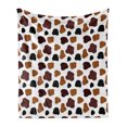 thumbnail image 1 of Cow Print Soft Flannel Fleece Throw Blanket, Cow Skin Animal Abstract Spots Milk Dalmatian Barnyard Camouflage Dots, Cozy Plush for Indoor and Outdoor Use, 50" x 70", White Brown Black, by Ambesonne, 1 of 6