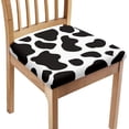 thumbnail image 1 of Cow Print Square Chair Cushion Cover for Dining Office Stain Resistant Chair Seat Slipcover Home Chair Accessories Stylish Upholstered Chair Seat Covers, 1 of 5