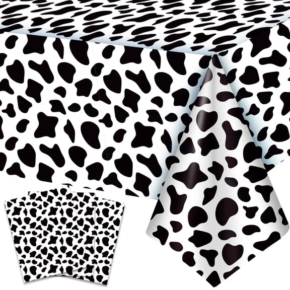 Cow Print Tablecloth, 3pcs Cow Table Cloth/Cow Party Tablecloth/Cow Birthday Tablecloth for Cow Party Decorations Supplies, 137cm x 274cm
