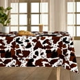 thumbnail image 1 of Cow Print Tablecloth 60 x 102 Inch Brown Black Table Cover Rectangle Table Cloth for Home Farmhouse Picnic Dining Table Decor, 1 of 6