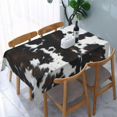 Cow Print Tablecloth Rectangle Table Cloth Washable Rustic Checkerboard Table Cover for Decoration Kitchen Dining Room 60x84 Inch
