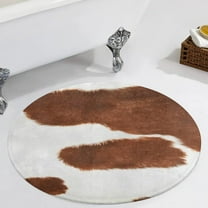 Cow Print Texture Round Carpet Circle Rug Outdoor Patio Area Rug Washable Large Area Rugs Hallway Room Decor Fitness Mats