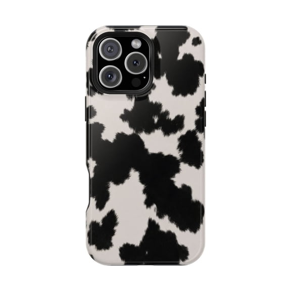 Cow Print Tough Phone Case, Trendy Western Dual Layer Shockproof Protective Cover Compatible with iphone 17
