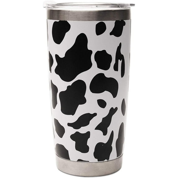 Cow Print Tumbler,20 oz Stainless Steel Travel Cup,Double Wall Insulated Coffee Mugs with Splash-Proof Lid (20 oz)
