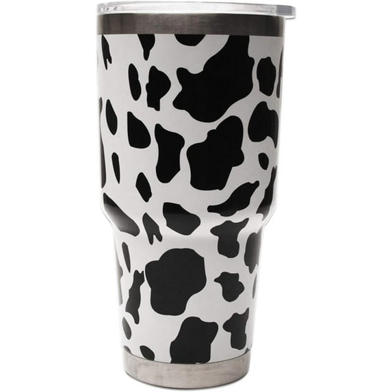 Cow Print Tumbler,30 oz Stainless Steel Travel Cup,Double Wall Insulated Coffee Mugs with Splash-Proof Lid (30 oz)