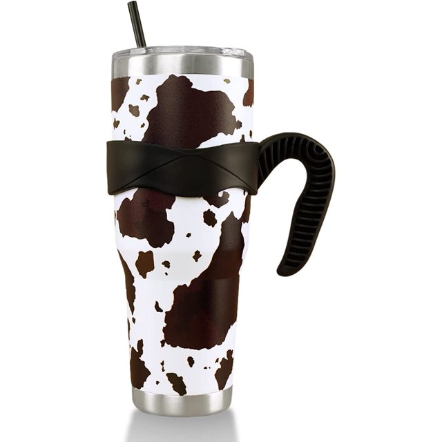 Cow Print Tumbler, 40 Oz Tumbler with Handle and Straw, Cute Cow Print ...