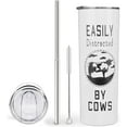 thumbnail image 1 of Cow Print Tumbler with Lid and Straw - Cow skinny tumblers - Stainless Steel Insulated Thermal Cow Print Decor stuff - cow gifts for women，sister birthday gifts from sister-20 oz Tumbler, 1 of 6