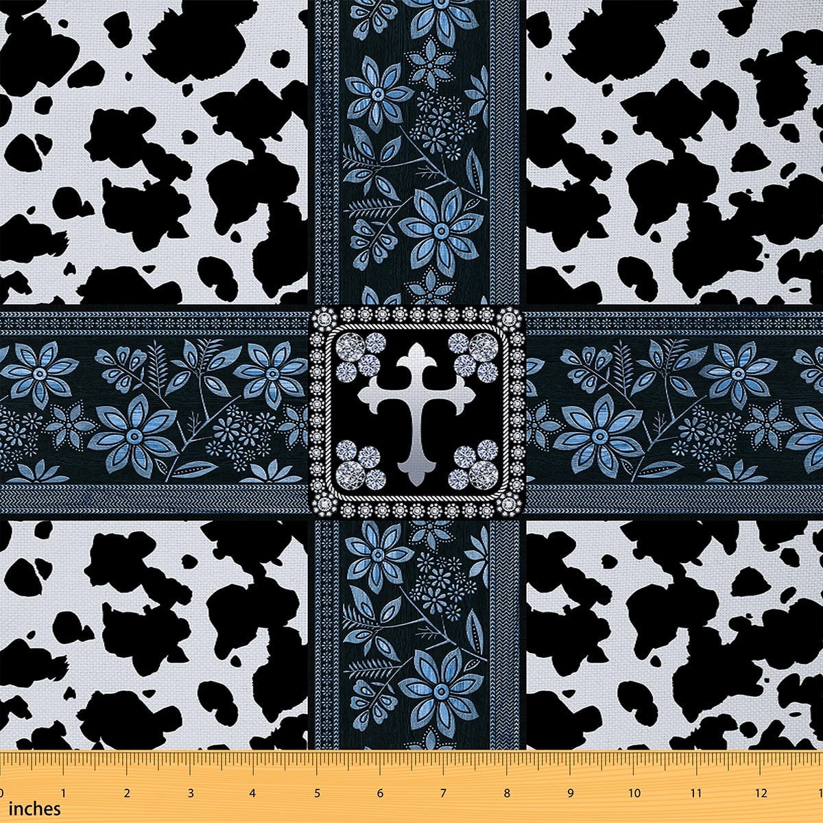 Cow Print Fabric by the Yard, Floral Turquoise Decor Upholstery Fabric, Western Cow Decor Decorative Fabric, Vintage Farmhouse Outdoor Fabric, Rustic Milk Cow Print Quilt Fabric,Black Green,1 Yard - Walmart Business Supplies cow-print-fabric-by-the-yard-floral-turquoise-decor-upholstery-fabric-western-cow-decor-decorative-fabric-vintage-farmhouse-outdoor-fabric-rustic-milk-cow-print-quilt-fabric-black-green-1-yard-walmart-business-supplies