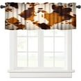 thumbnail image 1 of Cow Print Valances Curtain Farmhouse Animal Skin Animal Print Kitchen Windows Valances Rod Pocket Window Treatment Short Topper Curtains for Kitchen Living Room 1 Panel,54x18 inch, 1 of 4