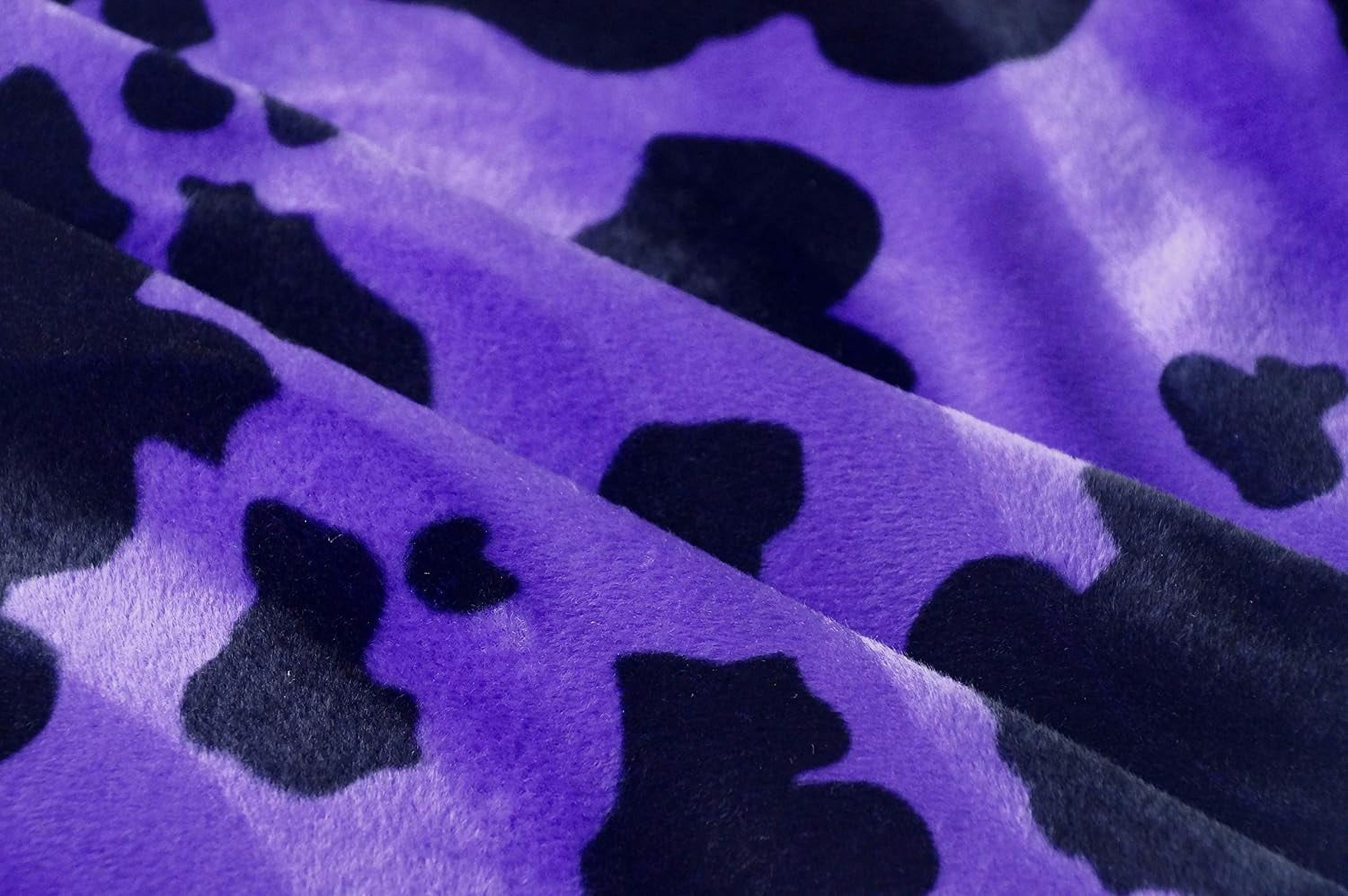 Cow Print Velboa Short Fur Pile Upholstery Drapery Clothing Fabric By