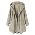 thumbnail image 1 of Cow Print Vest,Plus Size Hoodie Cardigan Top for Women Fleece Faux Fur Coats Long Sleeve Teddy Bear Jacket Button Loose Fluffy Coats, 1 of 3