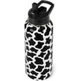 thumbnail image 1 of Cow Print Water Bottle with Straws Double Walled Vacuum Insulated Sports Bottle Cow Print Travel Thermal Cup Leak Proof Stainless Steel Tumbler Cow Decor Gifts-32 OZ, 1 of 6