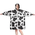 thumbnail image 1 of Cow Print Wearable Blanket Hoodie, Oversized Sherpa Hooded Blanket Sweatshirt, Super Warm and Cozy Hoodie Blanket for Women Men Adults, 1 of 7