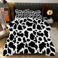 thumbnail image 1 of Cow Print&nbsp;Black White Comforter Set Full Size Bedding Set For Travl Bedroom Decor Quilt With 2 Pillow Cases, 1 of 5