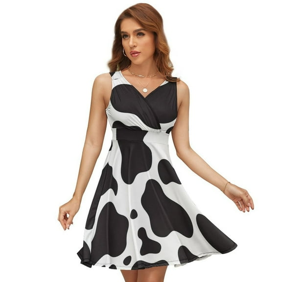 Cow Print  Sundress Sleeveless Dress Summer Women Clothes Dress for Women Dresses