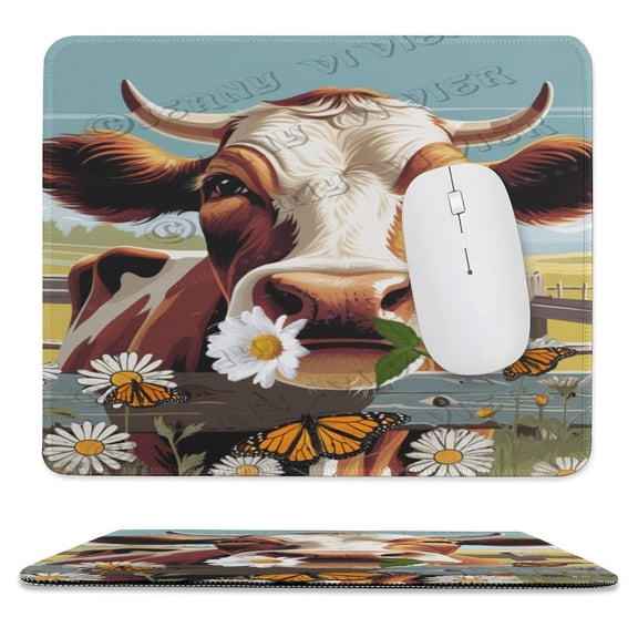 Cow Printed Mouse Pad, 10"x12", Non Slip Rubber Base MousePads for Office Laptop