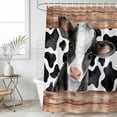 thumbnail image 1 of Cow Printed Shower Curtain Set, Waterproof Shower Curtains for Bathroom, Farmhouse Watercolor Country Wooden Grain Washable Fabric Cloth Bath Curtain for Bathtub Decoration with Hooks 60x72 Inches, 1 of 9