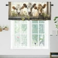 thumbnail image 1 of Cow Printed Window Curtains Valances for Kitchen Western Farm Animal Cattles Rustic Wooden Barn Rod Pocket Valances for Bedroom Living Room Dining Room 54 by 18 in, 1 Panel, 1 of 6