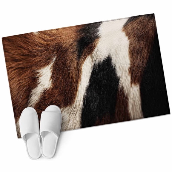Cow Prints Farmhouse Bathroom Rug Washable 2x3 Entryway Rug Non Slip Country Animals Fur Printed Front Door Mat Low Pile Indoor Doormat Throw Floor Carpet for Kitchen Bedroom Entrance
