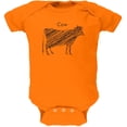 thumbnail image 1 of Cow Scribble Drawing Orange Soft Baby One Piece - 6 month, 1 of 1