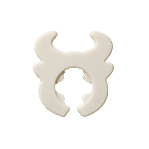 Cow Shape Silicone Pot Clip Spoon Rest, Heat Resistant Anti Overflow Kitchen Utensil Rack for Cooking Beige