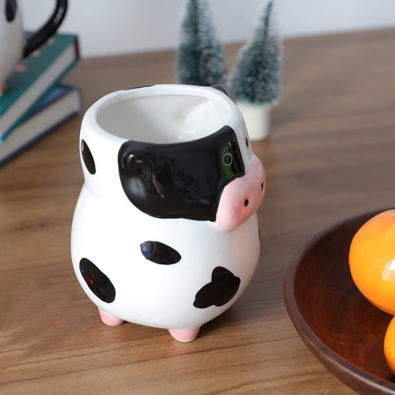 Ceramic Cow Shaped Coffee Mug with Non- Feet, Perfect Office Desk Accessory and Gift for Cow