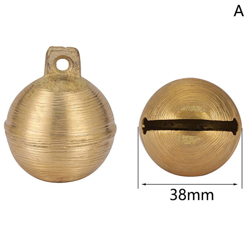 8 Pack Cow Horse Sheep Grazing Copper Bells, Small Metal Brass Bells, Loud Ringing Cowbell Noisemakers, Hanging Jingle Bell For Animal Pet Collar Doors Crafts Christmas Wedding Decor (Gold