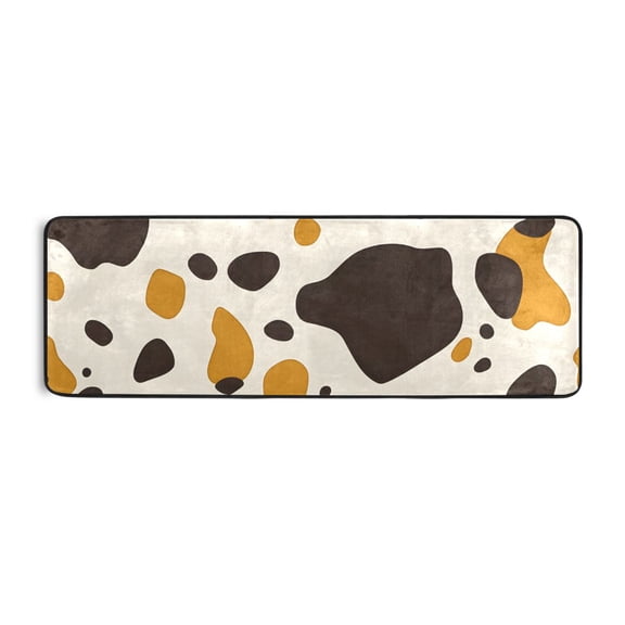 Cow Skin Pattern Runner Rug 24x72 Inch Cushioned Non Slip Soft Absorbent Floor Mat