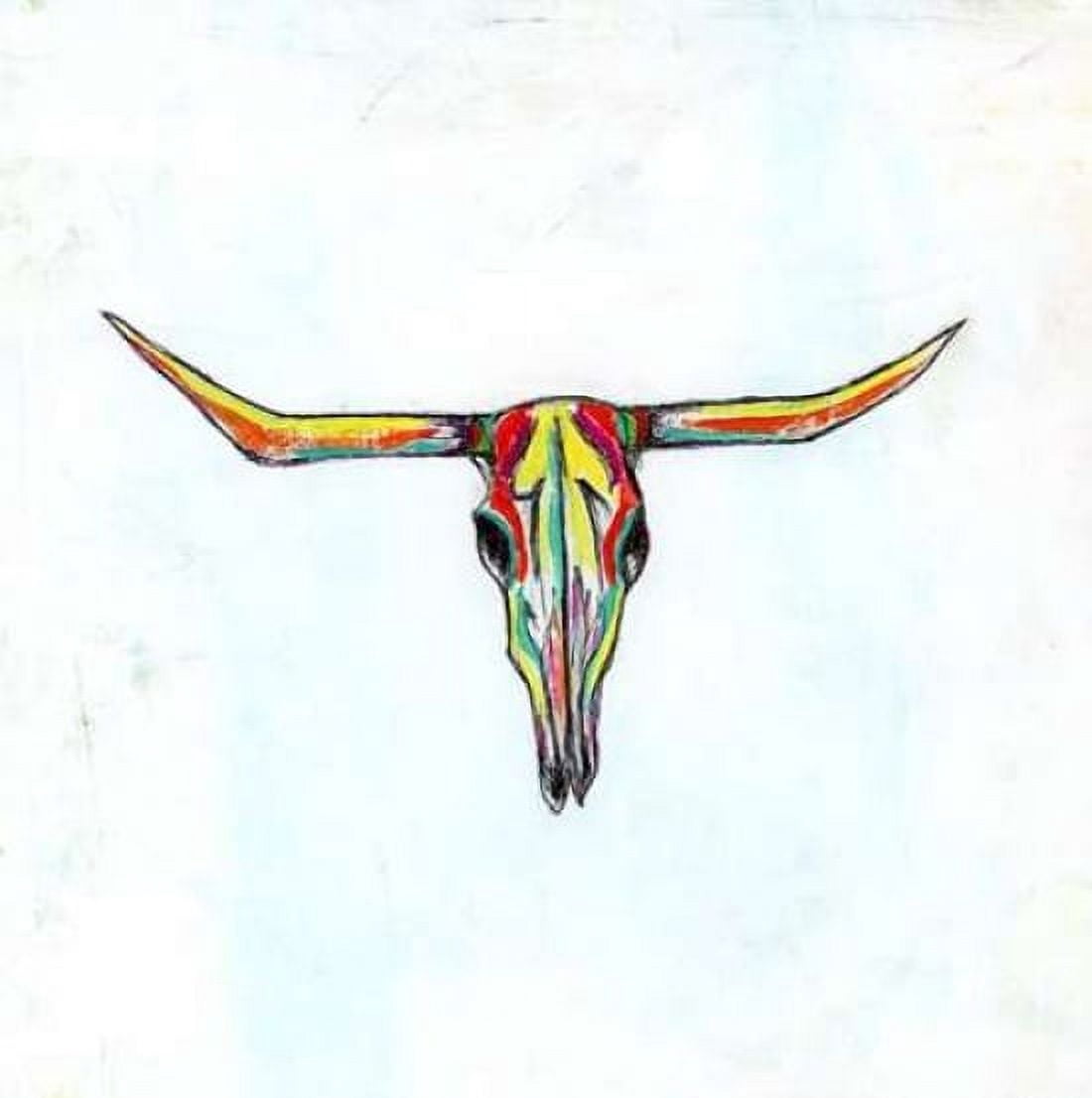 Cow Skull Canvas Art - Sophia Buddenhaugen (24 x 24)