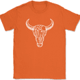 thumbnail image 1 of Cow Skull Desert T-Shirt Cowboy Cowgirl AZ Bull Graphic Riding Wrangling Tee - Orange, M, 1 of 1