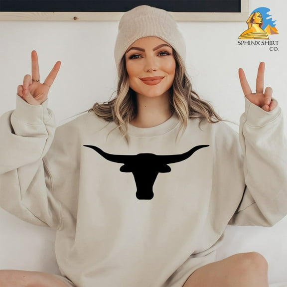 Cow Skull Sweatshirt, Bull Skull Sweatshirt, Texas Longhorn, Texas State, Western Sweatshirt, Country Gifts, Texas Sweatshirt, Texas Gifts All Size S-5Xl