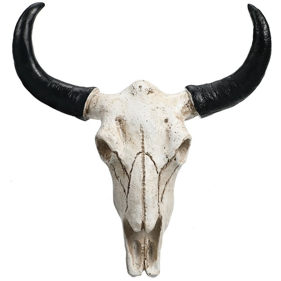 UEETEK White Resin Cow Skull Wall Hanging with Decorative Animal Head for