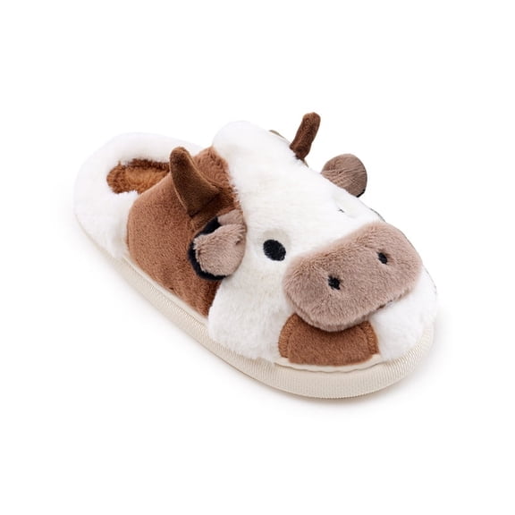 Cow Slippers for Women and Men, Fluffy Cute Cozy Cartoon Cow Cotton House Slipper Womens Cows Animal Preppy Funny Furry Bedroom Memory Foam Slippers for Women Indoor and Outdoor
