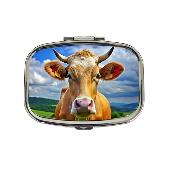 Cow Small Travel Handbag Pill Box Case