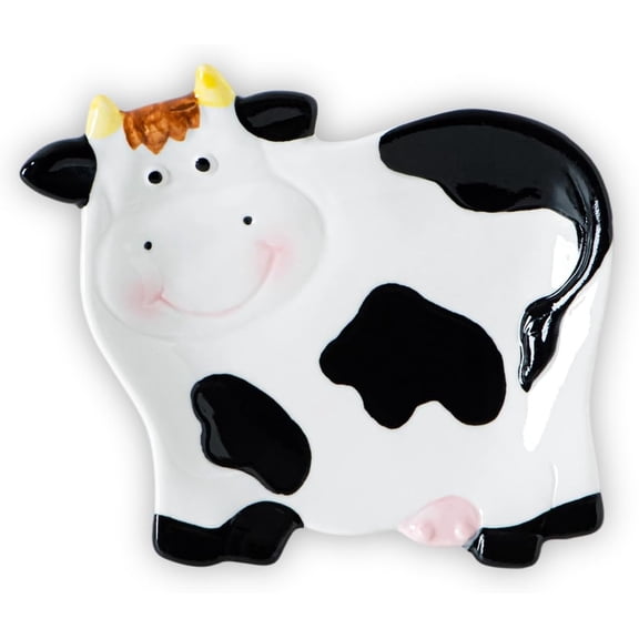 Cow Spoon Rest Cute Ceramic Cow Shaped Kitchen Spoon Holder for Cooking, Farmhouse Animal Spoon Rest for Stove and Countertop, Utensil Holer For Cooking, Dishwasher Safe