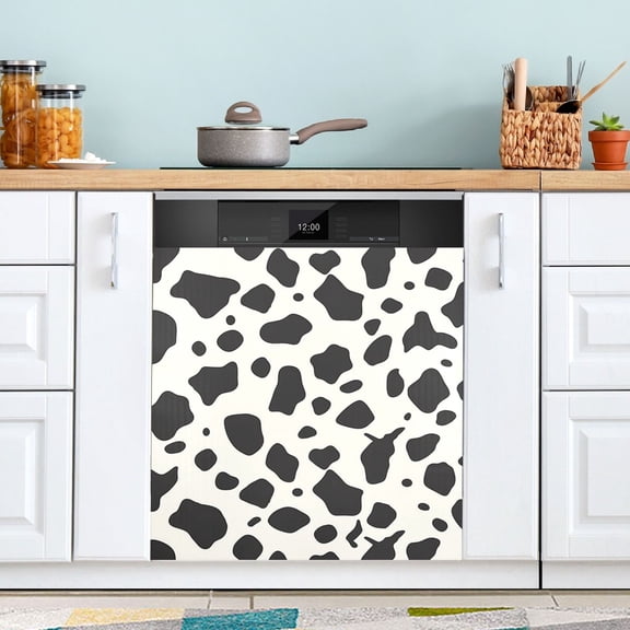Cow Spots Dishwasher Magnet Refrigerator Magnetic Cover Washing Machine Magnet Sticker Kitchen Decor