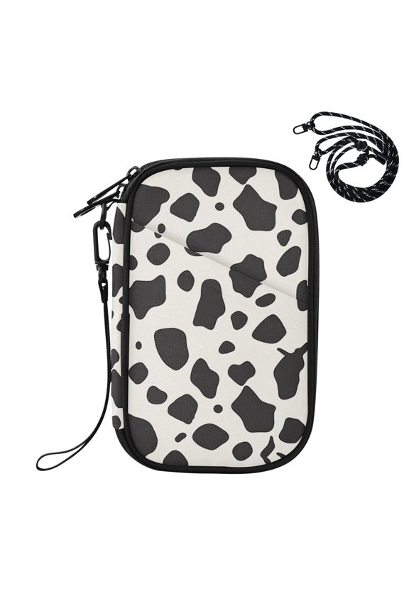Cow Spots Passport Holder Travel Document Organizer Credit Card Case Coin Purse Wallet RFID Blocking