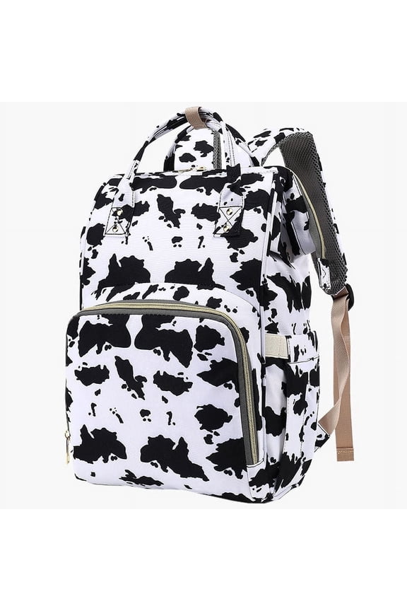 Cow Spots Print Diaper Bag Backpack Maternity Baby Changing Bag Large Capacity Backpacks
