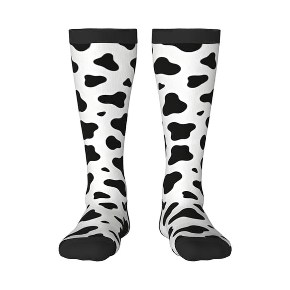 Cow Spots Print Knee High Socks for Women Long Leg Warmers Socks