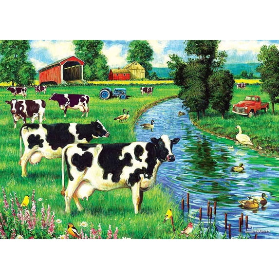 Cobble Hill - Cow Stream - 35 Piece Tray Puzzle