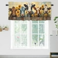 thumbnail image 1 of Cow Sunflower Valance Rod Pocket Window Curtain for Kitchen Retro Farm Animal Rustic Wood Board Privacy Window Valances for Living Room Kitchen 54 by 18 in, 1 Panel, 1 of 6