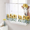 thumbnail image 1 of Cow Sunflowers Sheer Curtains 54 Inch Length 2 Panels Set Window Treatments, Farmhouse Spring Flowers Wooden Grain Rod Pocket Semi Curtains for Living Room/Bedroom/Kitchen Décor, 104"W x 54"L, 1 of 7