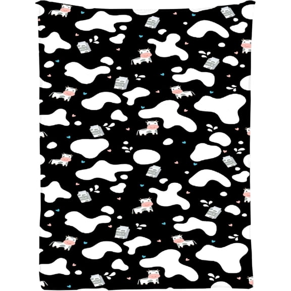 Cow Super Soft Micro Fleece Blankets Quilt Plush Lightweight Dual-Sided Decorative Couch, Sofa, Travel, Lap, Bed Throw Blanket,40"x30" (Toddler) for Pets